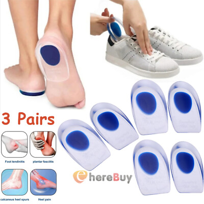 #ad 3 Pairs Gel Heel Cushion Insoles Spur Shoe Pad High Heel Insert Foot Pain Relief $10.19