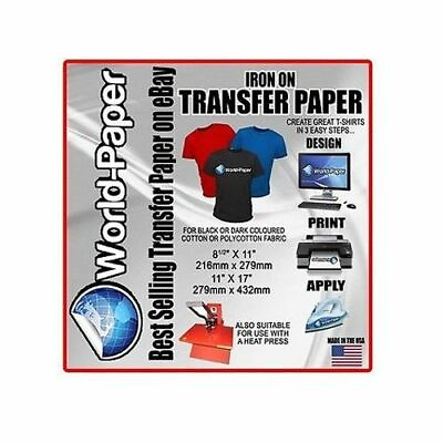 #ad Heat transfer paper iron on Inkjet for Dark Garments 10 Sheet 8.5 x 11 Blue Line $11.99