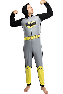 DC Comics Mens#x27; Superhero Character Hooded Union Suit Footless Pajamas Costume $37.95