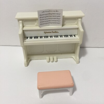 #ad Sylvanian Families Calico Critters White Piano With Pink Bench and Sheet Music $11.05