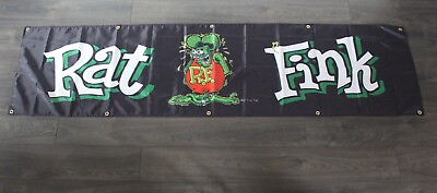 Rat Fink Banner Flag Big 2x8 feet Hot Rod Speed Shop Auto Mechanic Garage XZ $14.97