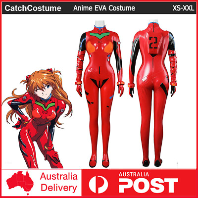 #ad Anime EVA Neon Genesis Evangelion Asuka Langley Soryu Jumpsuit Cosplay Costume AU $168.99