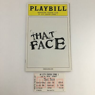 #ad 2010 Playbill NY City Center Stage I #x27;That Face#x27; Christopher Abbott Betty Gilpin $12.00