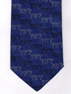 #ad WWJD? Men#x27;s Neck Tie Shiny Purple Silver Solid Light What Would Jesus Do 67quot; $6.95