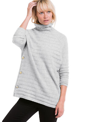 #ad ellos Women#x27;s Plus Size Side Button Turtleneck Sweater $42.60