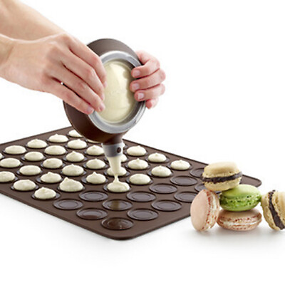 #ad 2pcs Silicone Baking Mat Pastry Cake Macaron Macaroon Oven Mould Sheet Non Stick $13.19