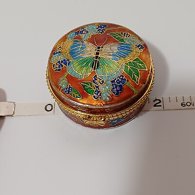 Round Butterfly Cloisonne Pill Box $30.00