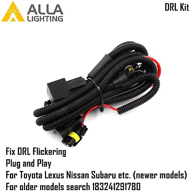 #ad Alla Lighting 9005 DRL Relay Harness Kit Fix LED Flickering Blinking Strobing $19.98
