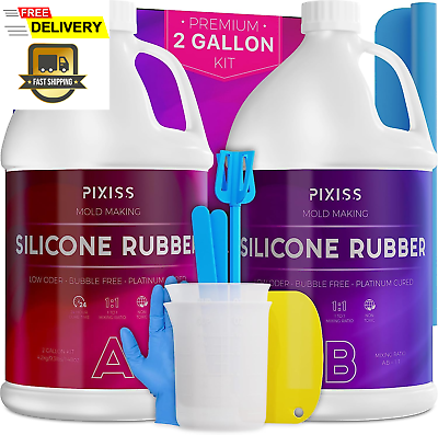#ad Silicone Mold Making Kit 2 Gallon Liquid Silicone Rubber Bubble Free... $130.73