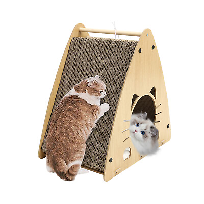 #ad Big Cat Scratcher Bed Lounge Corrugated Cardboard Cats Scratching Board House $36.99