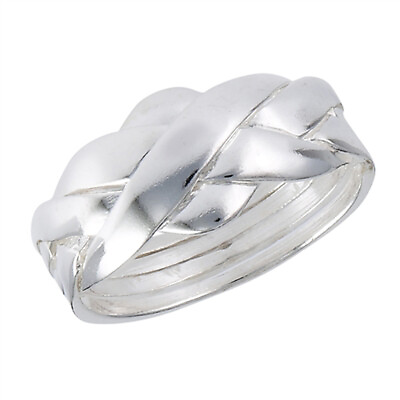 #ad Puzzle Criss Cross Knot Ring New 925 Sterling Silver High Polish Band Sizes 6 12 $21.79