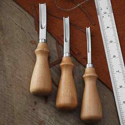 #ad Leatherworking Essentials: Wooden Handle Edge Beveler Skiving Knife 4 6 8mm C $6.75