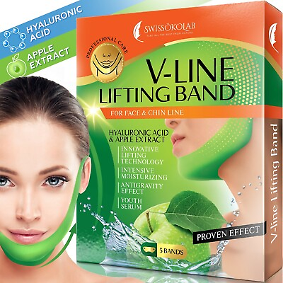 Double Chin Reducer V Shaped Slimming Mask Face Lift Tape Chin Up Patch $14.97