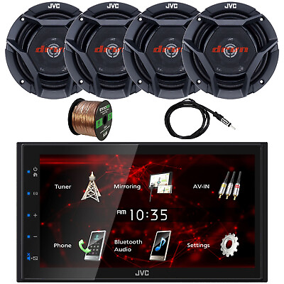 #ad 2DIN 6.8quot; Touchscreen Bluetooth Car Radio 4x 6.75quot; 300W Speakers Antenna Wire $315.99