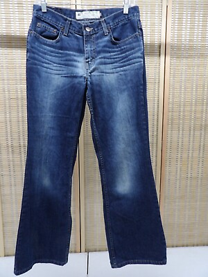 #ad Women#x27;s American Eagle Outfitters Size 8 Flared Denim Blue Jeans $15.99