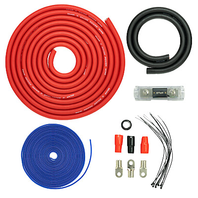 #ad SoundBox PK0 17 0 Gauge Amp Kit Power Amplifier Install Wiring Cables 7500W $30.95