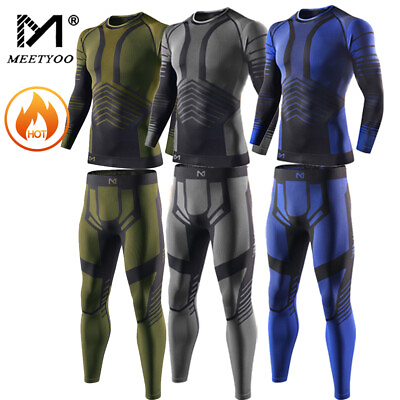Mens Thermal Underwear Fleece Base Layer Top amp; Bottom Set Insulated Long Johns $24.99