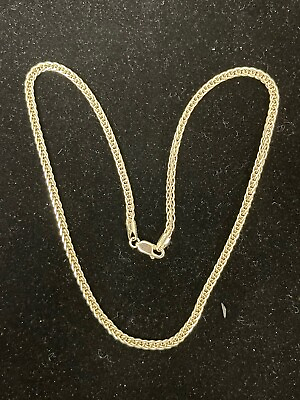 #ad 17” Sterling Silver Square Wheat Chain Necklace 925 10 Grams 2.5MM $27.99