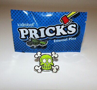#ad #ad Kidrobot Pricks Enamel Pins Single Skulls Crossbones Yellow New $8.95