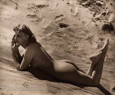 #ad 1940 Original Female Nude Woman Butt Beach Photo Art Deco England JOHN EVERARD $193.26