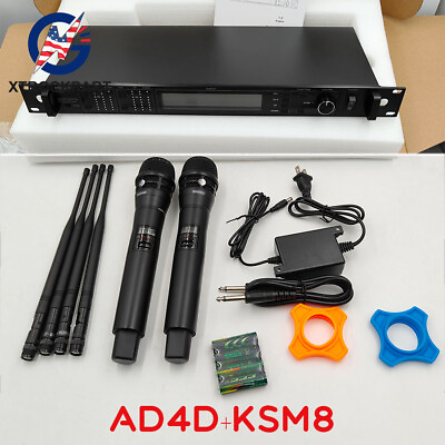 #ad New Shure AD4D 2 Channel KSM8 Dynamic Wireless DJ Karaoke Microphone Digital Sys $275.00