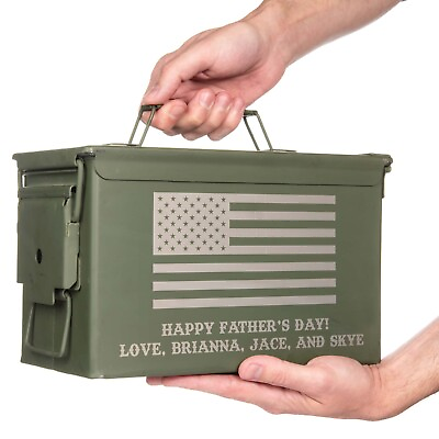 #ad Personalized Engraved Genuine US Military Surplus .50 cal Ammo Can $45.95