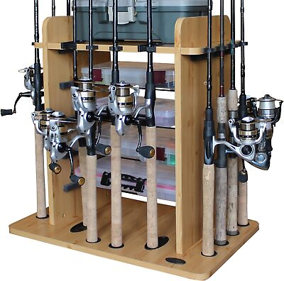 #ad 14 Fishing Rod Rack with 4 Utility Box Storage Capacity amp; Dual Rod Clips $51.83