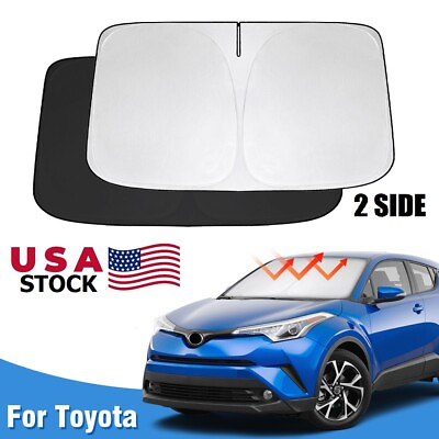 #ad Car Windshield Sun Shade Visor Cover Front Window for Tesla Model 3 Y Silver BLK $9.62