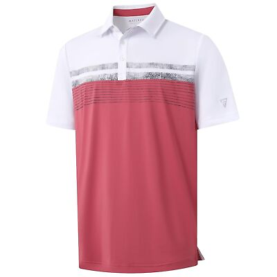 #ad Mens Golf Shirt Dry Fit Short Sleeve Moisture Wicking Stretch Athletic Sport ... $47.86