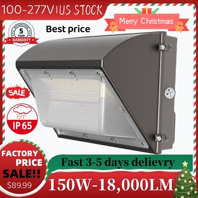 #ad 150W LED Wall Pack Light Commercial Security Area Lighting for Building Workshop $87.37