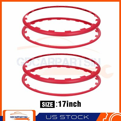 #ad 17 Inch Red Set of 4 Wheel Guard Rim Protecting Trim Ring For Audi Ford Chevy $59.01