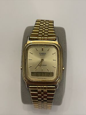 Casio Mens Gold Vintage Watch 306 AQ 307 LCD New Battery $39.99