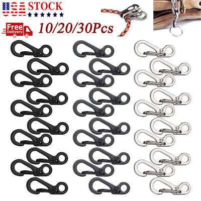 #ad 10 30X Mini SF Aluminum Spring Carabiner Clip Keychain Outdoor Snap Camping Hook $12.98