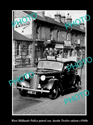 #ad OLD 6x4 HISTORIC PHOTO OF BRITISH WEST MIDLANDS POLICE PATROL CAR c1940s AUSTIN AU $7.00