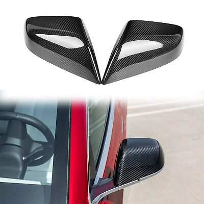#ad Direct Add On Real Carbon Fiber View Mirror Cover For Tesla Model S 2012 2021 $119.35