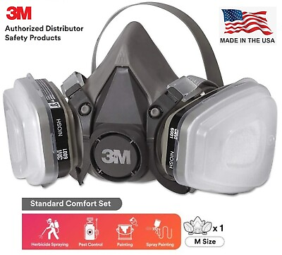 #ad 3M 7 IN 1 Reusable Half Face Respirator Facepiece Gas Mask Spraying Painting LRG $39.75