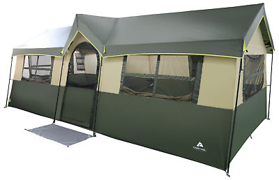 #ad 12 Person Cabin Tent 3 Rooms Green $714.39