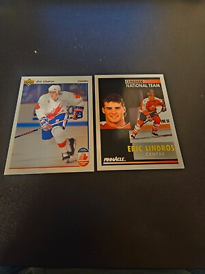 #ad Eric Lindros Team Canada 2 Card Lot 91 92 UD # 9 amp; 91 92 Pinnacle French #365 $5.00