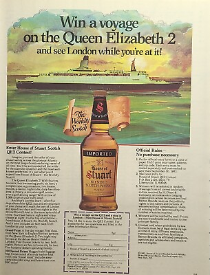 #ad House Of Stuart Scotch Whisky Queen Elizabeth II QE2 Prize Vintage Print Ad 1983 $14.77
