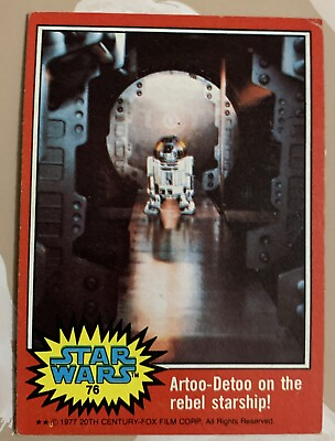 #ad 1977 Topps Star Wars Series 2 Red “R2 D2 On The Rebel Starship” Card. $2.30
