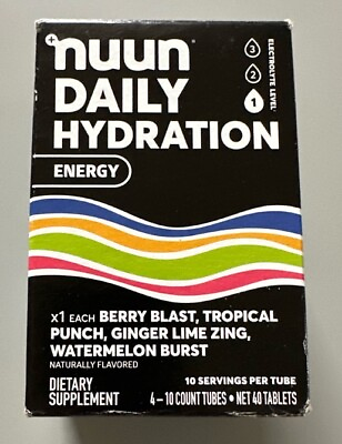 Nuun Hydration Energy Multi Pack Effervescent Caffeine Supplement 4 Tubes NEW $9.99