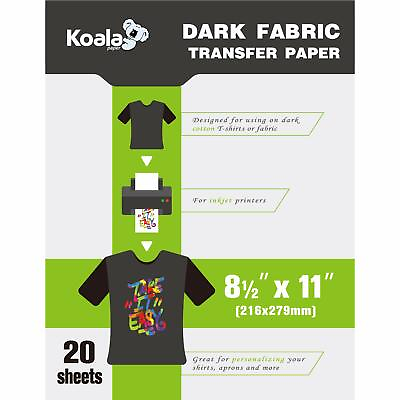 #ad Koala Inkjet Heat Transfer Paper Dark Fabric T shirt 20 Printable Iron on Sheets $17.99