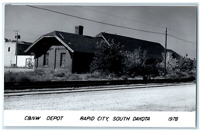 c1978 Camp;NW Depot Rapid City South Dakota Train Depot Station RPPC Photo Postcard $29.95