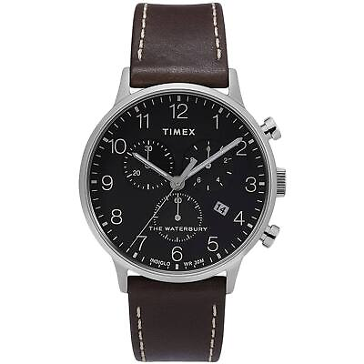 Timex Men#x27;s Watch Waterbury Chronograph Date Display Black Dial TW2T28200VQ $90.99