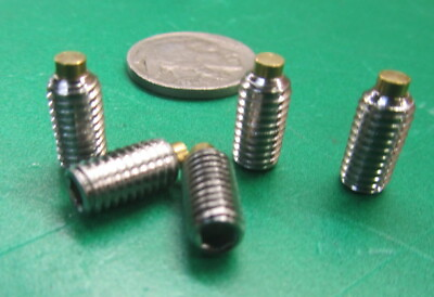 #ad 18 8 A2 Stainless Steel Set Screw Brass Tip M6 x 12 mm Thread Length 5 Pcs $20.69