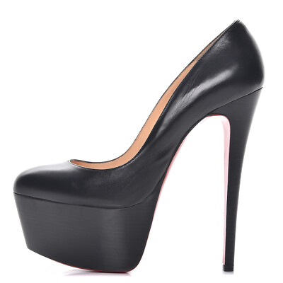 #ad Christian Louboutin NIB Victoria 160 Stiletto Heel Platform Pumps 39.5 Black $898.00