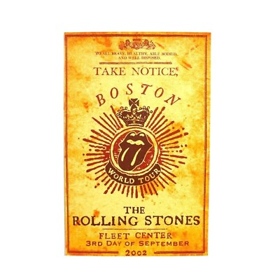 #ad THE ROLLING STONES 2002 BOSTON WORLD TOUR FLEET CENTER POSTER NMT 2 MINT $79.99