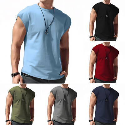 #ad Men Workout Tank Tops Bodybuilding Shirts Sleeveless Athletic Muscle T shirt NEW $11.97