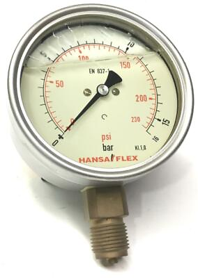 #ad Hansa Flex Pressure Guage EN 837 1 B NOS $43.70
