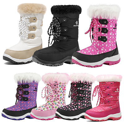 Kids Boys Girls Snow Boots Mid Calf Waterproof Zip Winter Warm Outdoor Ski Boots #ad $25.99